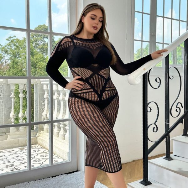 Sienna Plus-Size Fishnet Bodystocking