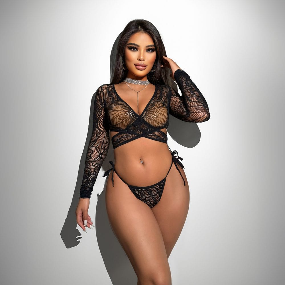 Cutout Backless Cross Lace-Up Lingerie