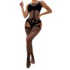 European Cutout Bow Bodystocking Sexy Open-Crotch Fishnet Tights detail 5