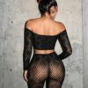 Cutout High-End Set Long Sleeve Top Padded - detail