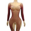 european cutout open crotch sheer seductive cutout pink view 2 Cutout Open-Crotch Sheer Cutout Pink - detail