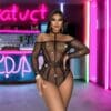 european cutout striped rhinestone lingerie sexy seductive gallianse Cutout Striped Rhinestone Lingerie