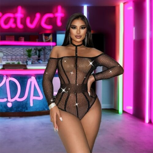 european cutout striped rhinestone lingerie sexy seductive gallianse Cutout Striped Rhinestone Lingerie
