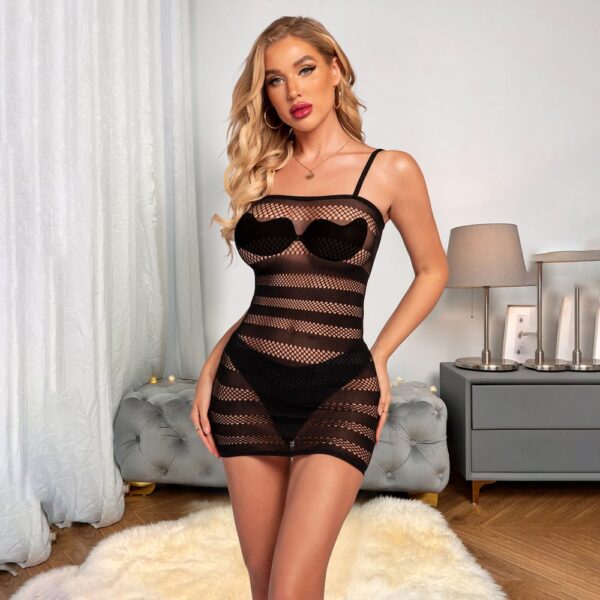 Striped Open-Crotch Lingerie Passionate - detail