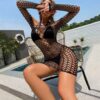 european fishnet bodycon arm sleeves easy access sensual cutout view 3 Fishnet Bodycon Arm Sleeves Sensual Cutout - detail