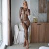 european fishnet bodystocking sexy cutout see through open crotch view 2 Fishnet Bodystocking Cutout See-Through Open-Crotch - detail