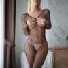 european fishnet bodystocking sexy cutout see through open crotch view 3 Fishnet Bodystocking Cutout See-Through Open-Crotch - detail