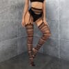 european fishnet open crotch striped bodysuit stockings seductive gallianse Fishnet Open-Crotch Striped Bodysuit Stockings