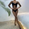 european influencer fishnet open crotch lingerie easy access bodysuit view 3 Fishnet Open-Crotch Lingerie Bodysuit - detail