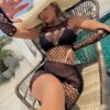 Lace Fishnet Arm Sleeves Lingerie - detail