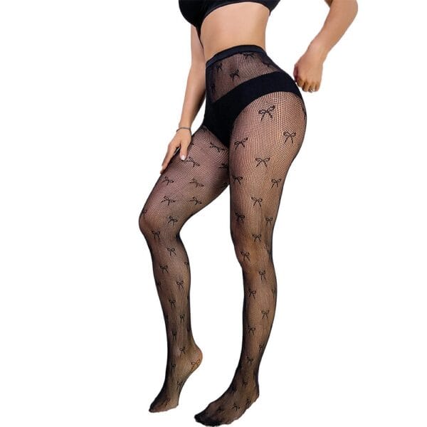 European Influencer Sensual Bow Stockings Sheer Sexy detail 5