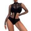 Lace See-Through Fishnet Lingerie Cutout - detail