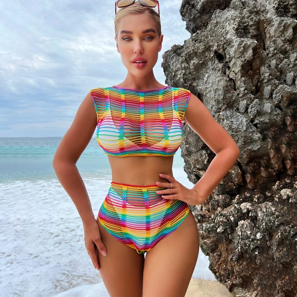 Multicolor Bikini Lingerie Passionate Fishnet