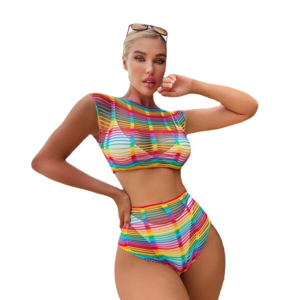 european multicolor bikini sexy lingerie passionate fishnet view 5 Multicolor Bikini Lingerie Passionate Fishnet - detail