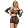 Passionate Fishnet Open-Crotch Plus Size Lingerie - detail