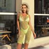 european plus size sexy leopard crystal fishnet cutout view 4 Plus Size Leopard Crystal Fishnet Cutout - detail