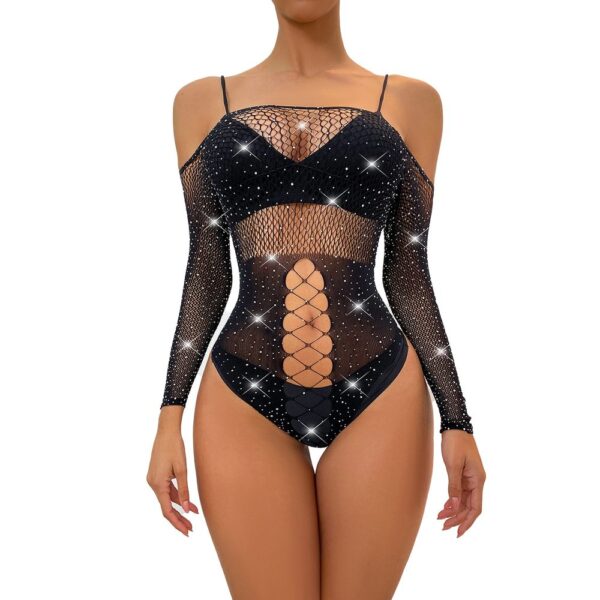 european premium cutout rhinestone bikini lingerie high stretch view 5 Cutout Rhinestone Bikini Lingerie High-Stretch - detail