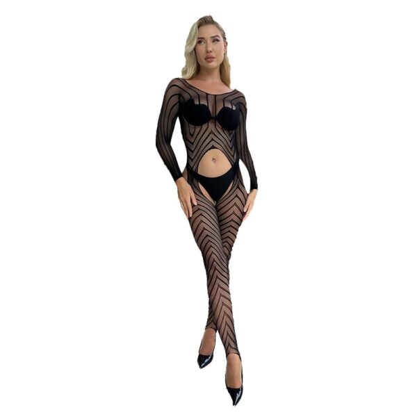 Cutout Striped Lingerie - detail