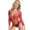 Red Rhinestone Bikini Lingerie Cutout - detail
