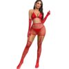 european rhinestone fishnet lingerie 5 piece set sexy cami strap view 5 Rhinestone Fishnet Lingerie 5-Piece Set Cami Strap - detail