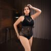 European Seductive Backless Sleeveless Heart Crystal Lingerie detail 2