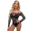 European Seductive Bikini Sexy Rhinestone Lingerie Black detail 5