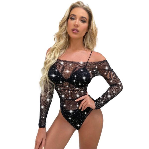 European Seductive Bikini Sexy Rhinestone Lingerie Black detail 5