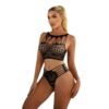 European Seductive Cutout 2-Piece Set Bikini Fishnet Lingerie detail 5