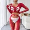 european seductive cutout lingerie boss lady pantyhose 2 piece set gallianse Cutout Lingerie Boss Lady Pantyhose 2-Piece Set