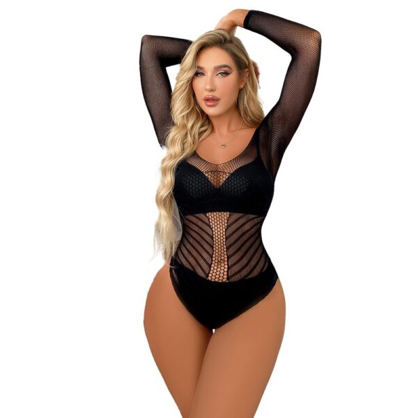 european seductive cutout striped easy access bodycon lingerie view 5 Cutout Striped Bodycon Lingerie - detail