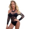 european seductive leopard bodysuit see through lingerie sexy view 5 Leopard Bodysuit See-Through Lingerie - detail