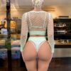 European Seductive Neon Glow-In-Dark Cutout Bikini 2-Piece Set detail 4