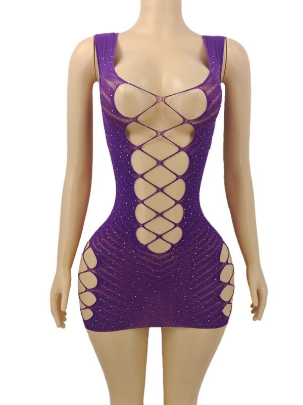 european seductive sexy rhinestone lingerie easy access fishnet view 3 European Seductive Sexy Rhinestone Lingerie Easy-Access Fishnet detail 3