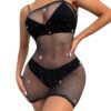 Rhinestone Red Lingerie - detail