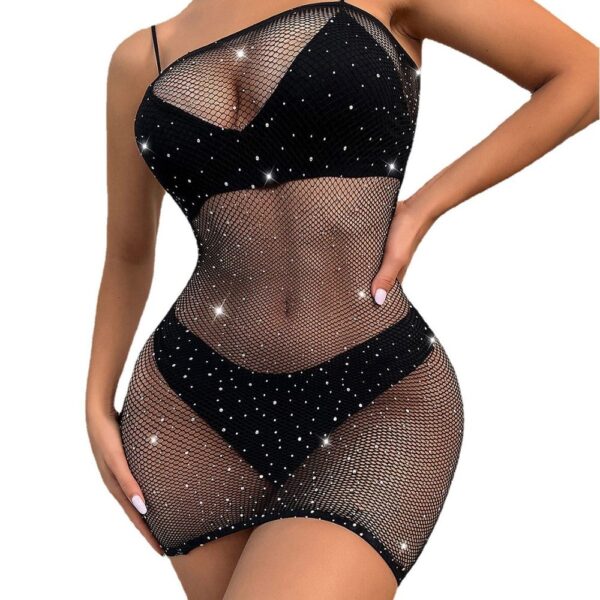 Rhinestone Red Lingerie - detail