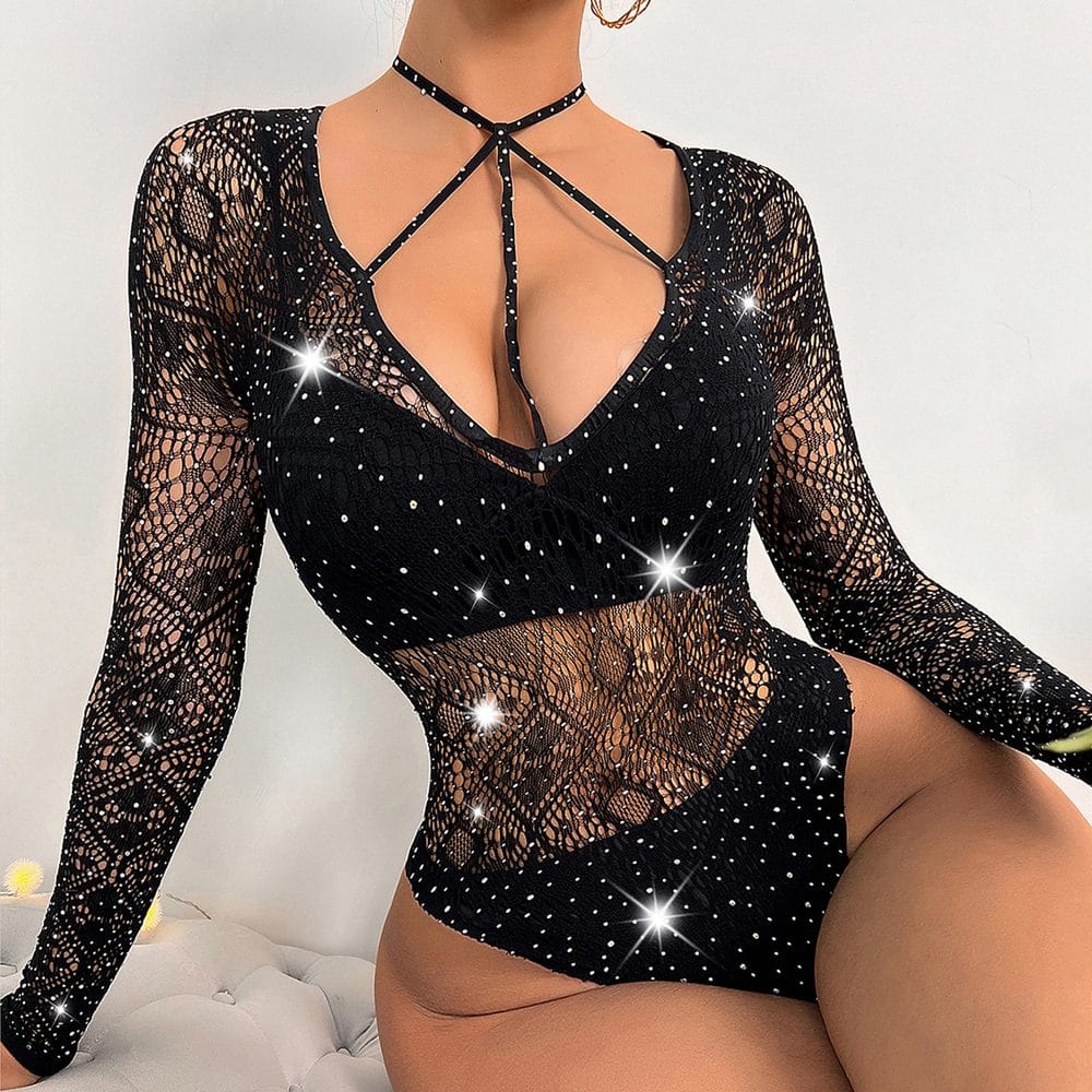 Crystal Geometric Cami Strap Bikini Lingerie