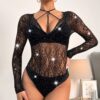 european sexy crystal geometric cami strap bikini lingerie view 2 Crystal Geometric Cami Strap Bikini Lingerie - detail