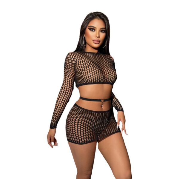 european sexy cutout bikini set fishnet lingerie view 5 Cutout Bikini Set Fishnet Lingerie - detail