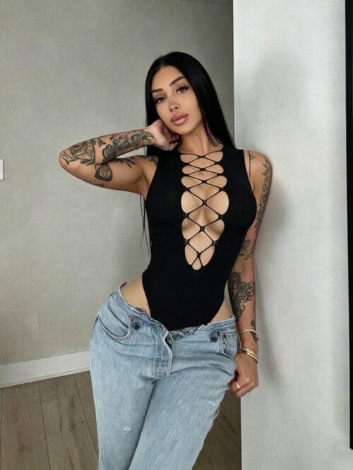 european sexy cutout bodycon bodystocking hot girl nightclub gallianse European Sexy Cutout Bodycon Bodystocking Hot Girl Nightclub