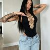European Sexy Cutout Bodycon Bodystocking Hot Girl Nightclub detail 4