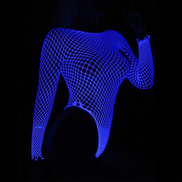 Cutout Glow-In-Dark Bikini Bodystocking Fishnet - detail