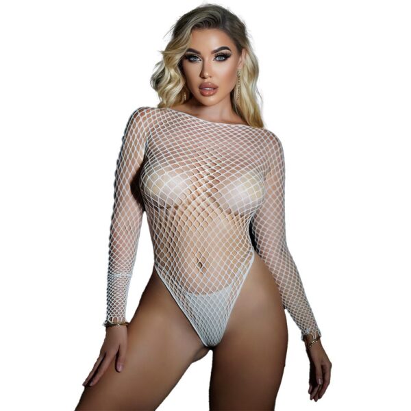 Cutout Glow-In-Dark Bikini Bodystocking Fishnet - detail
