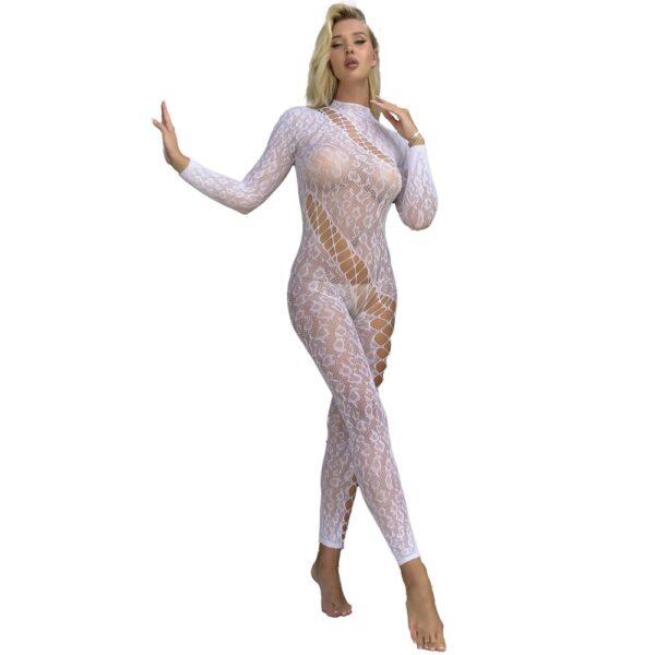 European Sexy Cutout Glow-In-Dark Leopard Cutout Bodystocking detail 5