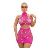 european sexy cutout rhinestone bikini 2 piece set fishnet view 5 Cutout Rhinestone Bikini 2-Piece Set Fishnet - detail