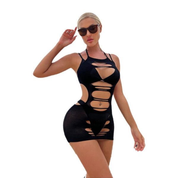 Jacquard See-Through Cutout Lingerie Cami Strap - detail
