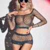 Mesh 2-Piece Set See-Through Sleepwear - detail
