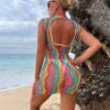 european sexy multicolor lingerie cutout bodycon sleeveless view 4 Multicolor Lingerie Cutout Bodycon Sleeveless - detail