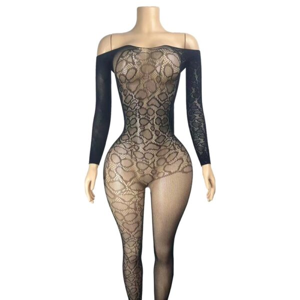 Open-Crotch Cami Strap Sensual Bow Lingerie - detail
