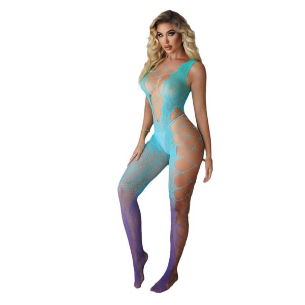 Open-Crotch Cami Strap Sensual Gradient Bodystocking - detail