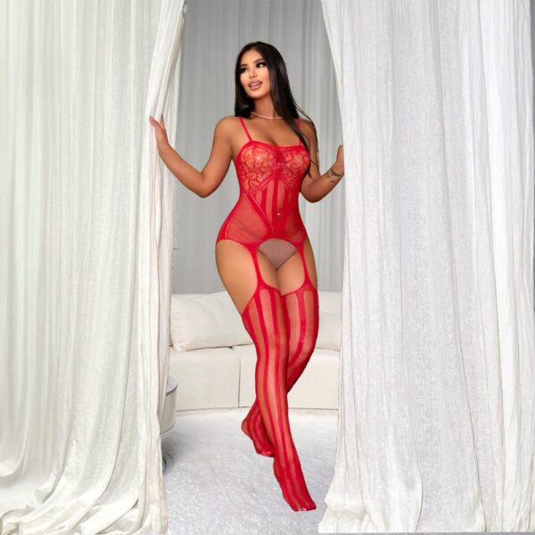 european sexy open crotch red cutout lingerie passionate view 3 Open-Crotch Red Cutout Lingerie Passionate - detail
